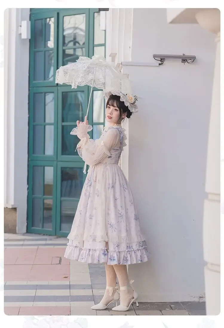 Dolce Alice Kimono Cameriera Stampa Set Lo Dress Cos WomenTea Party Halloween Ball Abito di lusso 2025 Nuova vendita calda