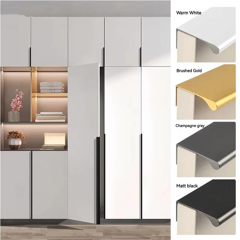 Invisible Handle Cabinet Door, Modern and Simple, Lengthened Wardrobe, Cabinet, Drawer Handle, Non Perforated Door Seam Handle