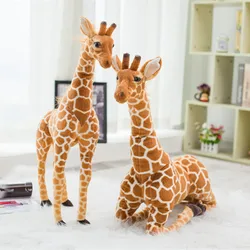 Énorme girafe en peluche de la vie réelle, poupées animales en peluche mignonnes, beurre de girafe de simulation douce, cadeau d'anniversaire, jouet pour enfants, décor de chambre