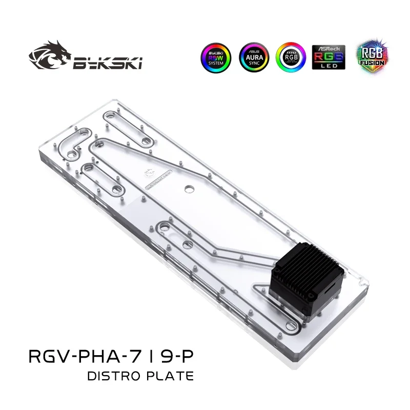 Bykski Distro Plate For Phanteks ENTHOO 719 Case,360 Or 2X360 Radiator Water Cooling Loop Solution,12V/5V RGB SYNC,RGV-PHA-719-P