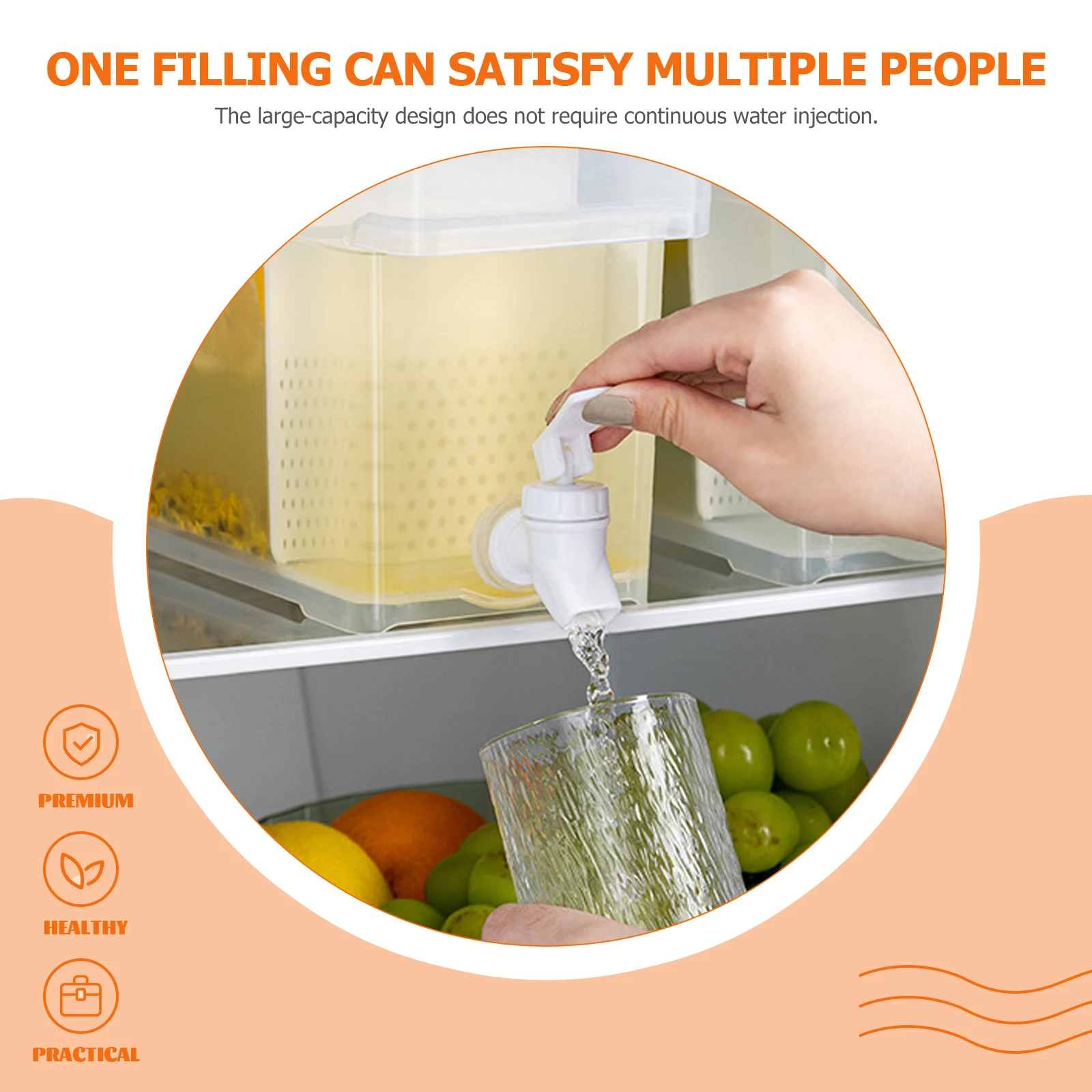 Large Capacity Cold Water Pot Drink Bucket Faucet Refrigerator Juice Pitcher Plastic Safe Tea Storage Dispenser