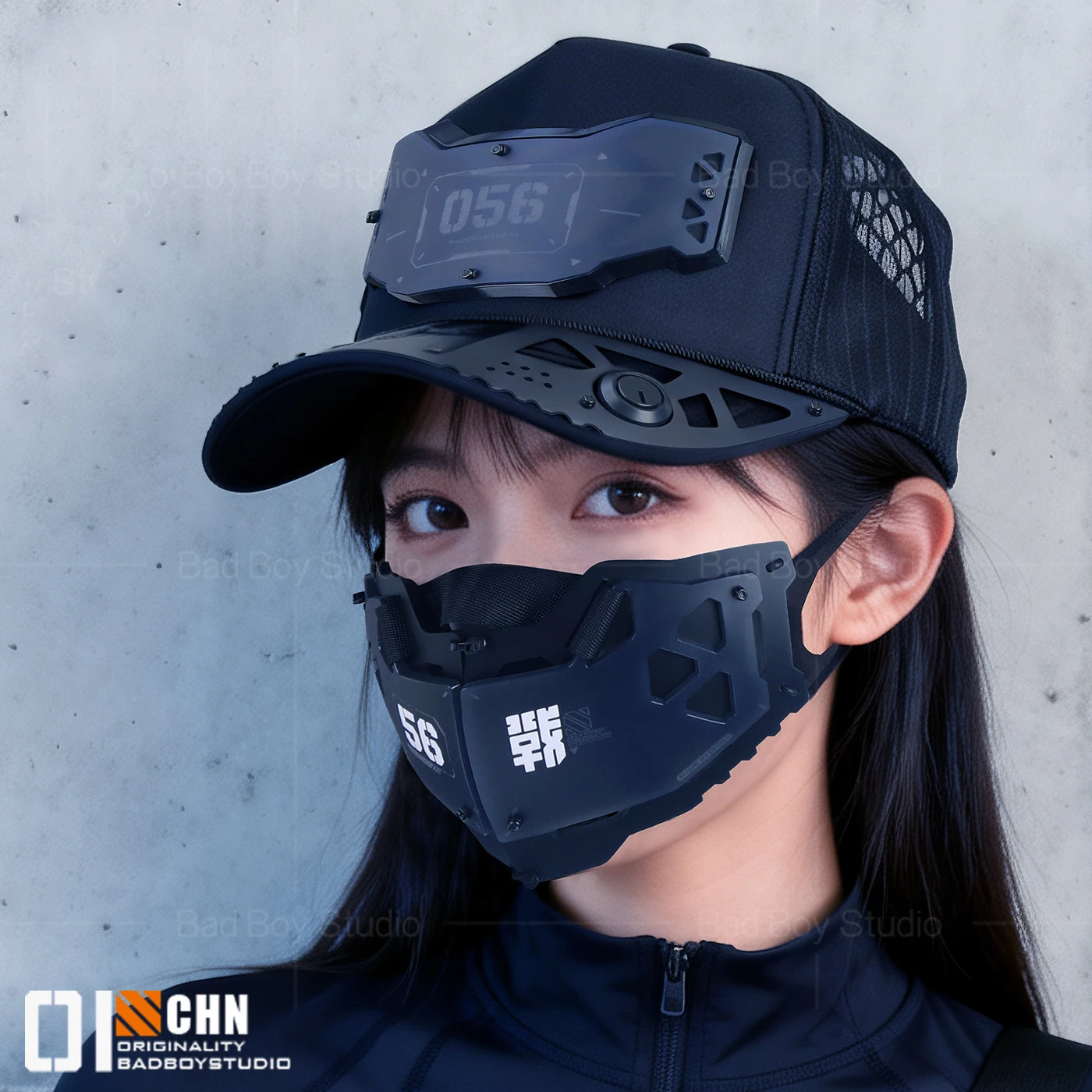 

New Anime Cyber-Punk Cosplay Mask Props Scifi Machinery Helmet Face Mask Acrylic Game Cat Ears Hairhoop Party Cosplay Props