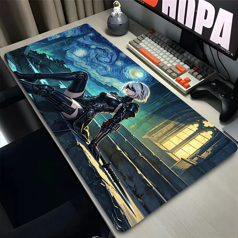Large Mouse Mats N-nier Automata 2b Anime Desk Mat Non-Slip Gaming Accessories Art style Mouse Pad E-sports Players Mousepads