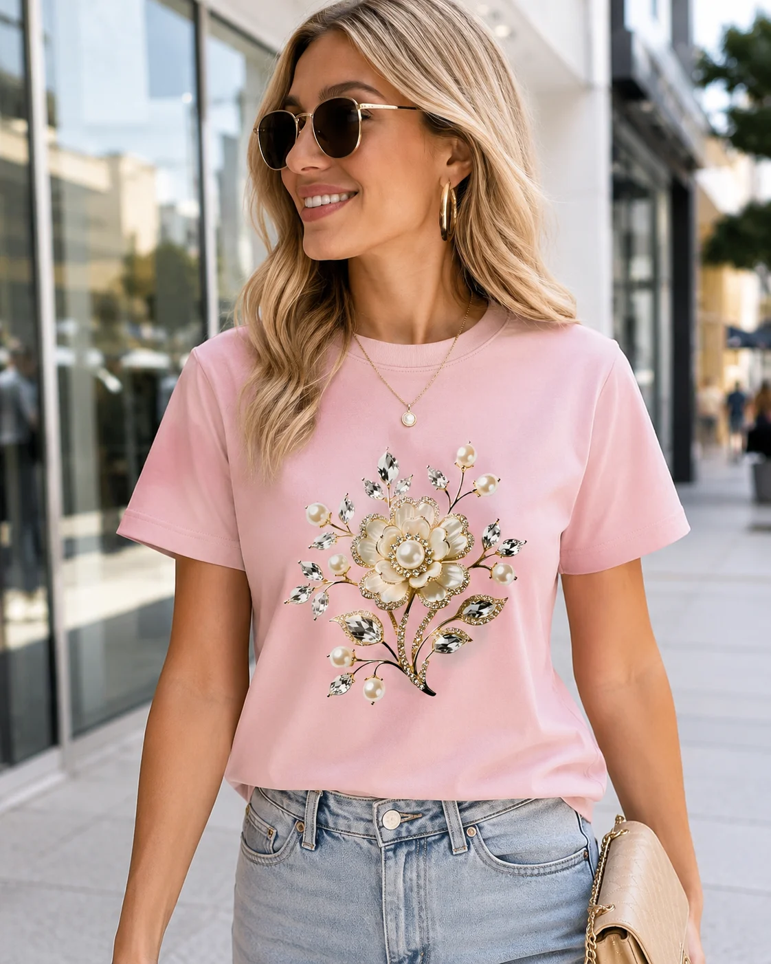 Dames casual T-shirt met parel - Street Fashion Logo recensie en prijs
