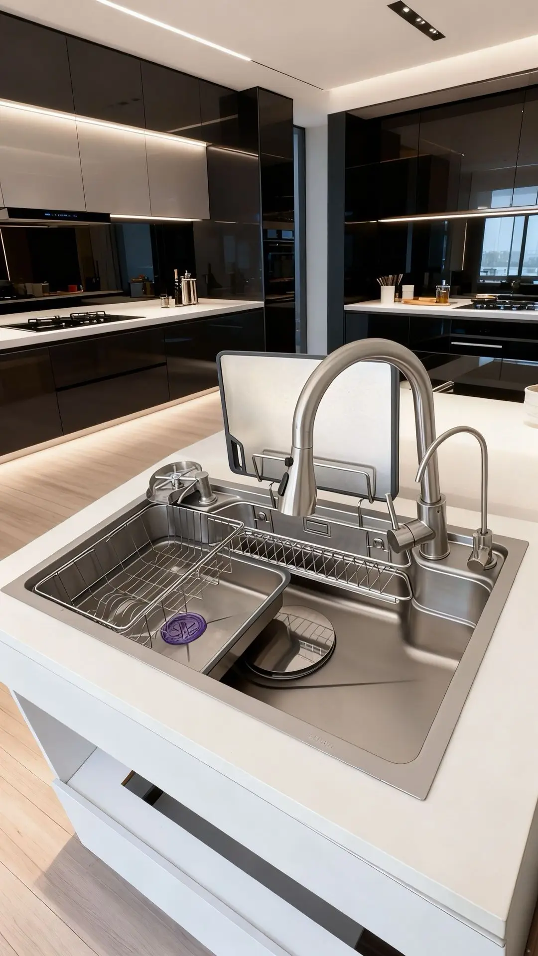Stainless steel kitchen sink sink sink flat substitute multi-function under the counter