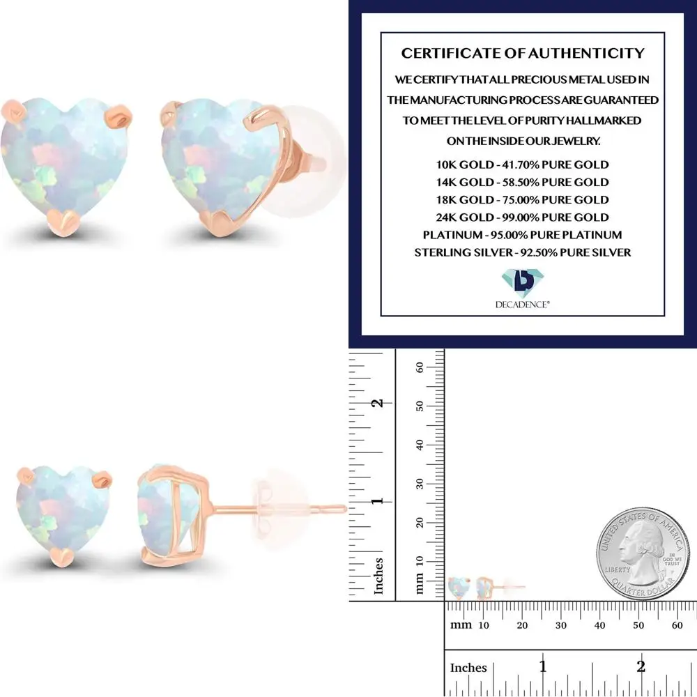 

Женские серьги-гвоздики в форме сердца из настоящего камня диаметром 6 мм из 14-каратного золота - гипоаллергенные украшения из натуральных или созданных драгоценных камней