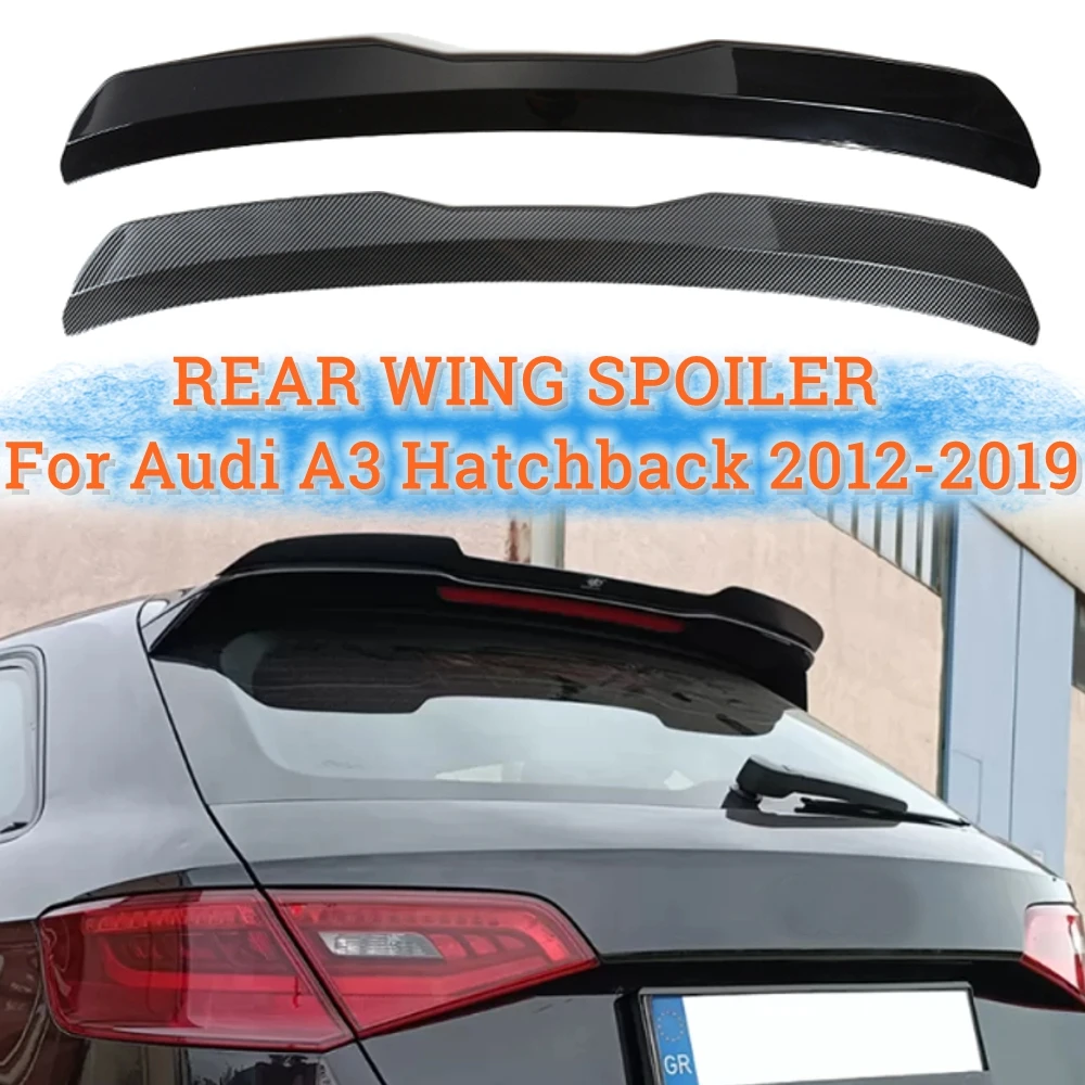 

A3 хэтчбек, 2 двери, 4 двери, 2013-2018 фотосессия для Audi, блестящая Черная задняя фотография автомобиля, спойлер для тюнинга