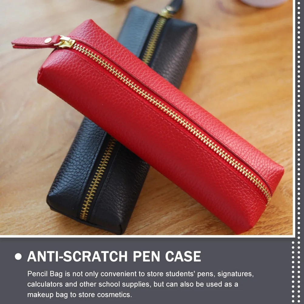 Large Capacity Zipper Design Anti-Scratch Stationery Bag Durable Lightweight Pen Storage Bag For Students Office Kids