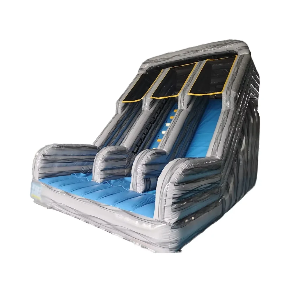 

6.4x3.3m Outlet High Quality Freefall Inflatable Stunt Jump Platform Zero Shock Inflatable Cliff Jump With Air Bag and Slide