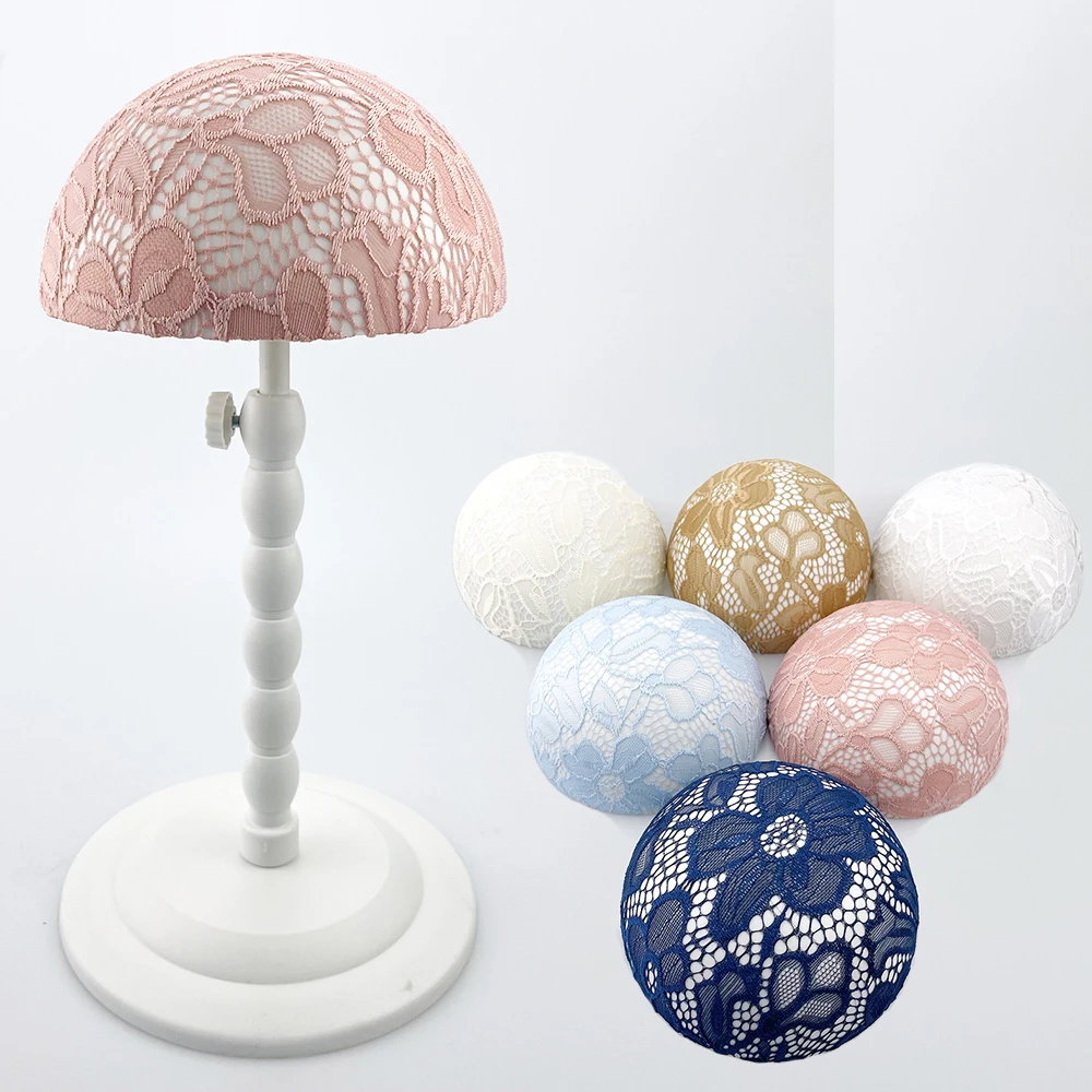 Adjustable Height Wig Stand Lace Mesh Head Cover Portable Wig Head Holder Tools Hat Display Wig Holder Adjustable Height