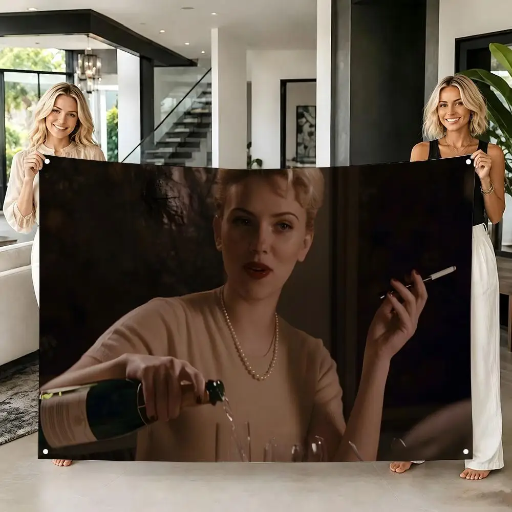 superstar S-Scarlett Johansson Flags Tapestry Creative Pattern Photo Living Room Wall Art Party Outdoor Decor