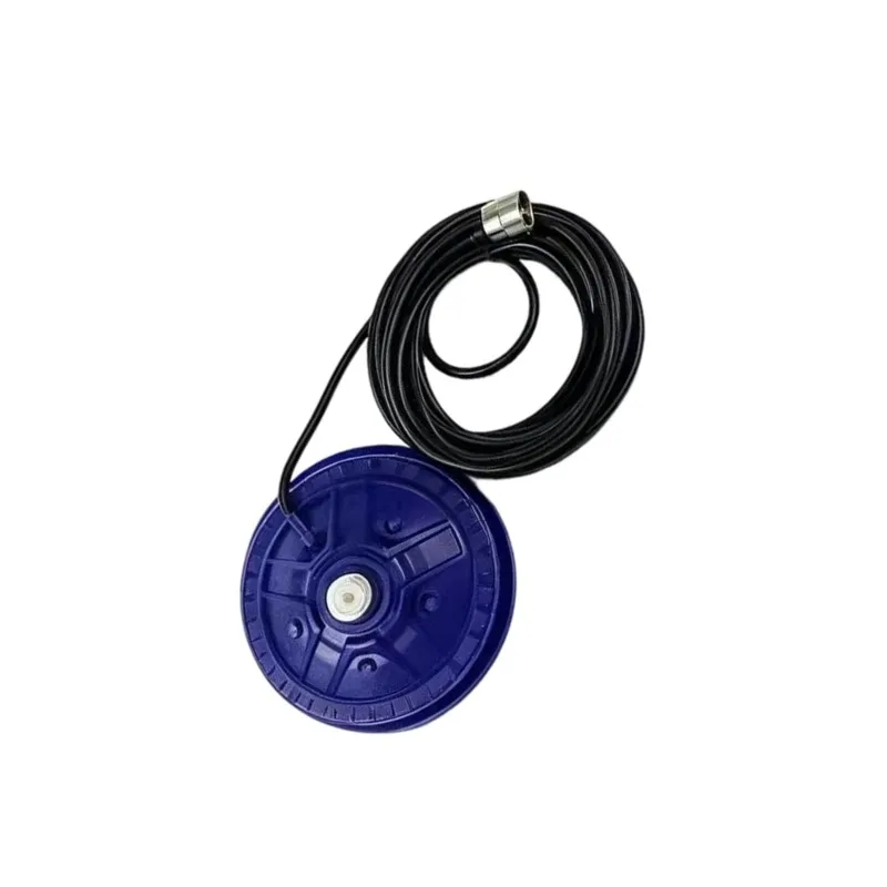 [NEW!A25P】 Universal Car Walkie Talkie Antenna Base Strong Suction Cup Mount 5M 50-3 Coaxial Cable Male Connector, Blue