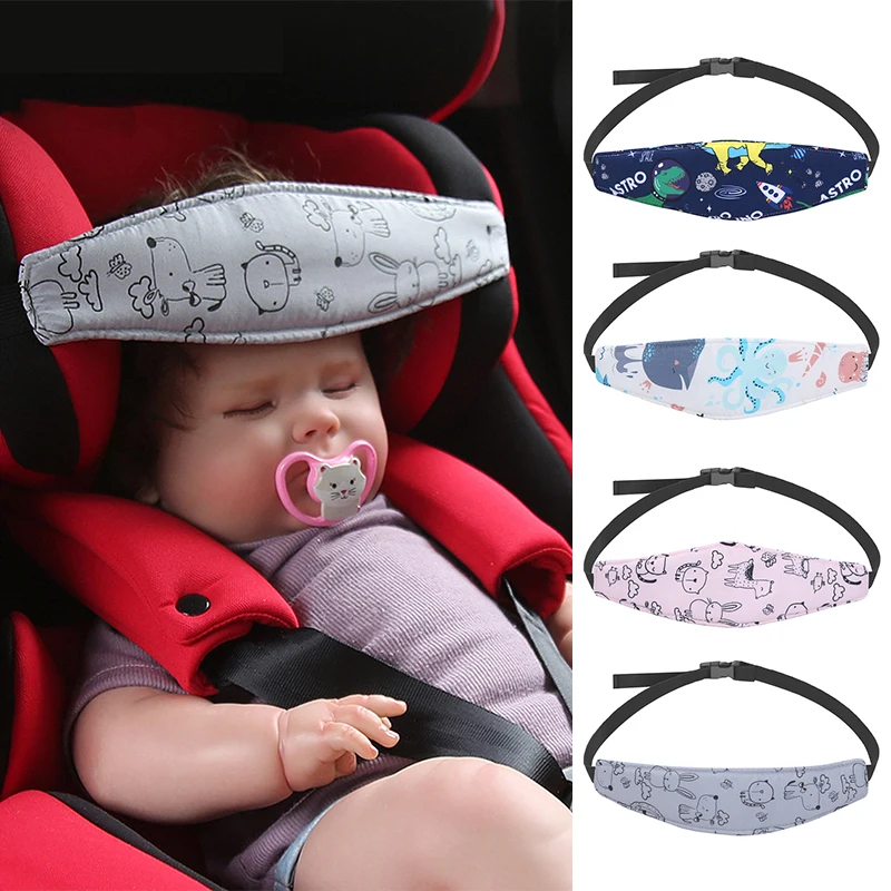 Support de tête de siège de voiture pour bébé, ceinture de fixation de poussette pour enfants, parc réglable pour garçon et fille, positionneur de sommeil, oreillers de sécurité pour bébé