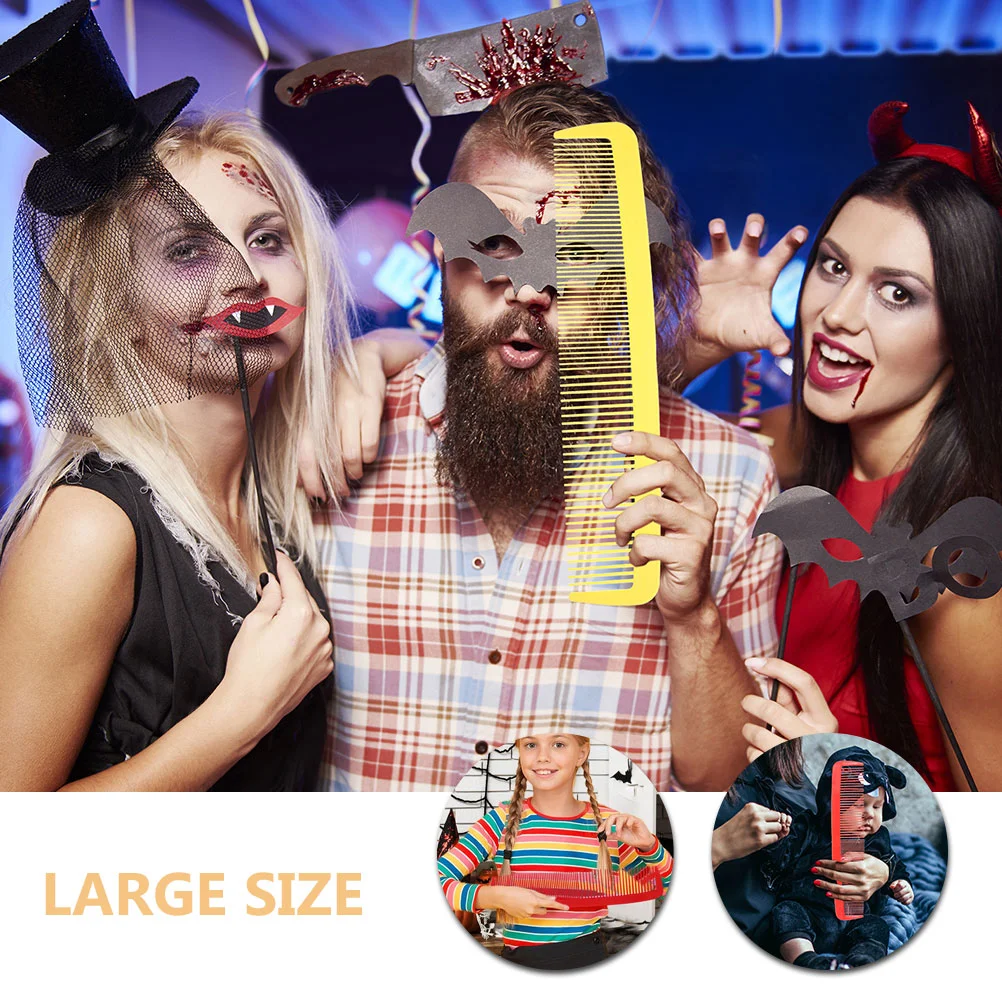 Funny Giant Comb Oversized Halloween Props for Men Barber Comedy Prank Costume Party Decoration Cosplay Miss