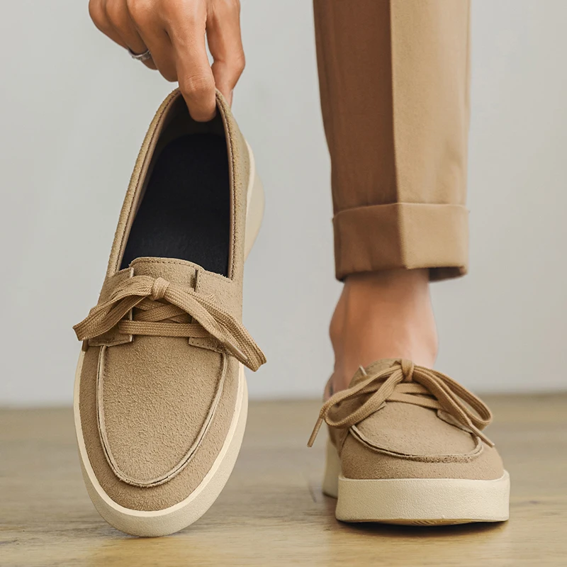 

Стильные винтажные мужские лоферы в британском стиле, ручной работы, с круглым носком, на шнуровке, низкие, повседневные, для скейтбординга, мужские туфли на плоской подошве