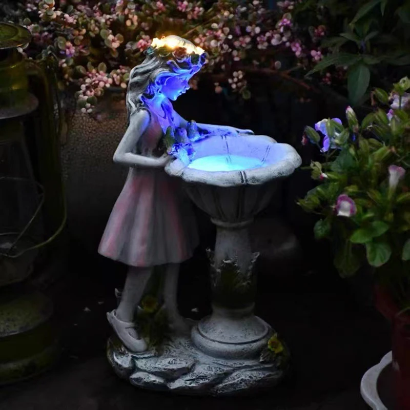 

Big Size Figurine Resin Flower Fairy Angel Girl Solar Light Sculpture Garden Statue for Home Yard Halloween Christmas Decoration