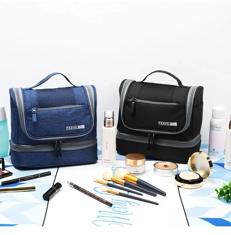 Reise-Toilettentasche mit Trocken-Nass-Trennung und Haken, Große Kapazität, Hängende Kosmetik-Organizer-Tasche für Männer und Frauen, Tragbare Waschtasche – Detail 13
