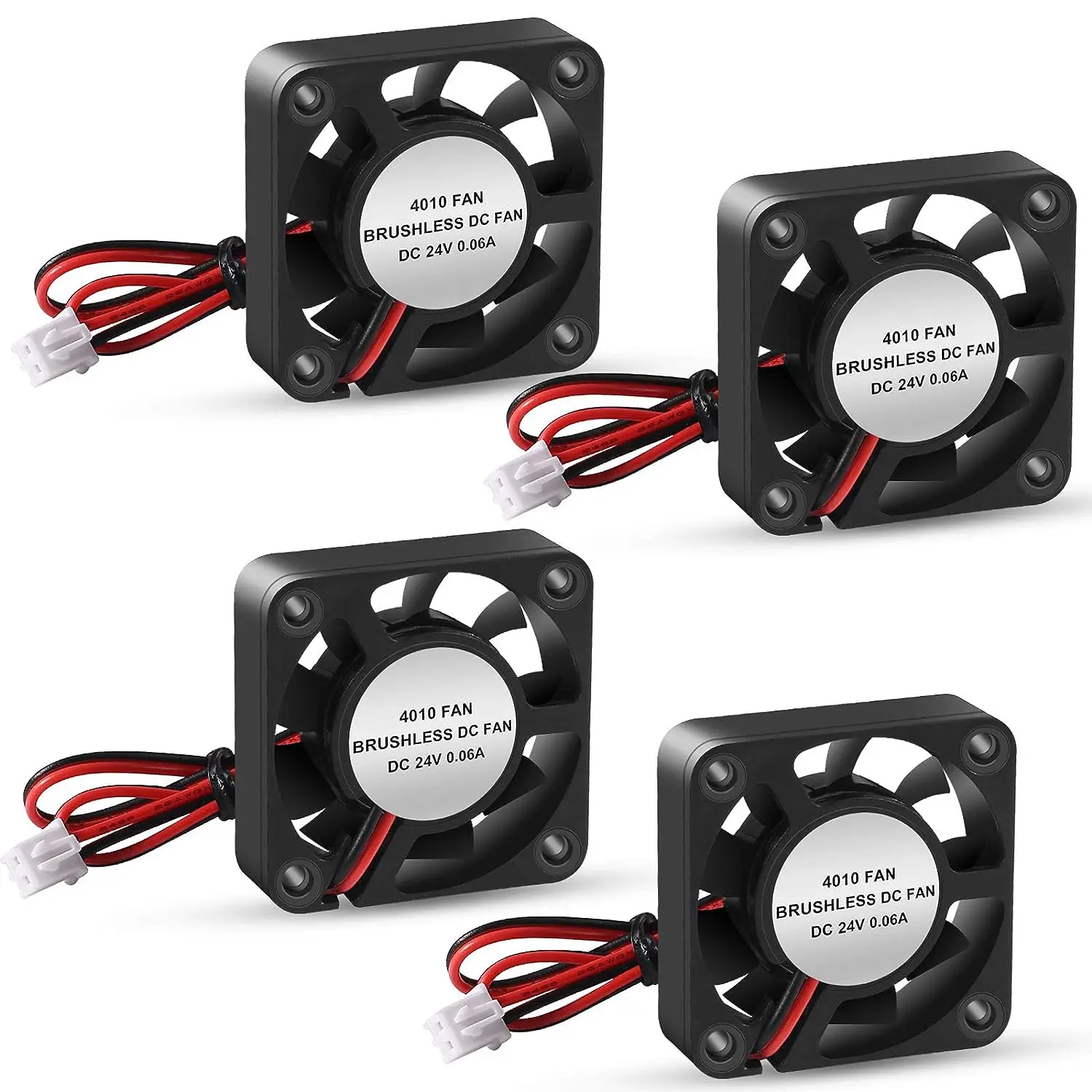 4PCS Wentylator chłodzący do drukarki 3D, dmuchawa 4010 40X40 X 10mm Łożysko hydrauliczne Bezszczotkowe wentylatory chłodzące DC 12v 24v do drukarki