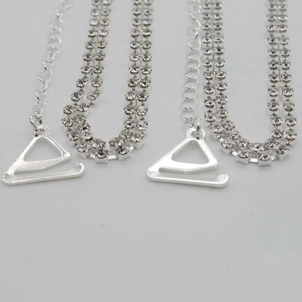 2 SZT. 1 Para Srebrne, Urocze Damskie Ramiączka do Biustonosza, Regulowane, Dwurzędowe, Modne Ramiączka na Ramię