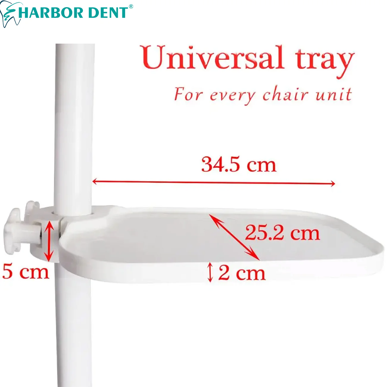 

Universal Dental Plastic Scaler Tray Rotatable Plate Post Mounted Shelf Tray Dentistry Chair Unit Accessories
