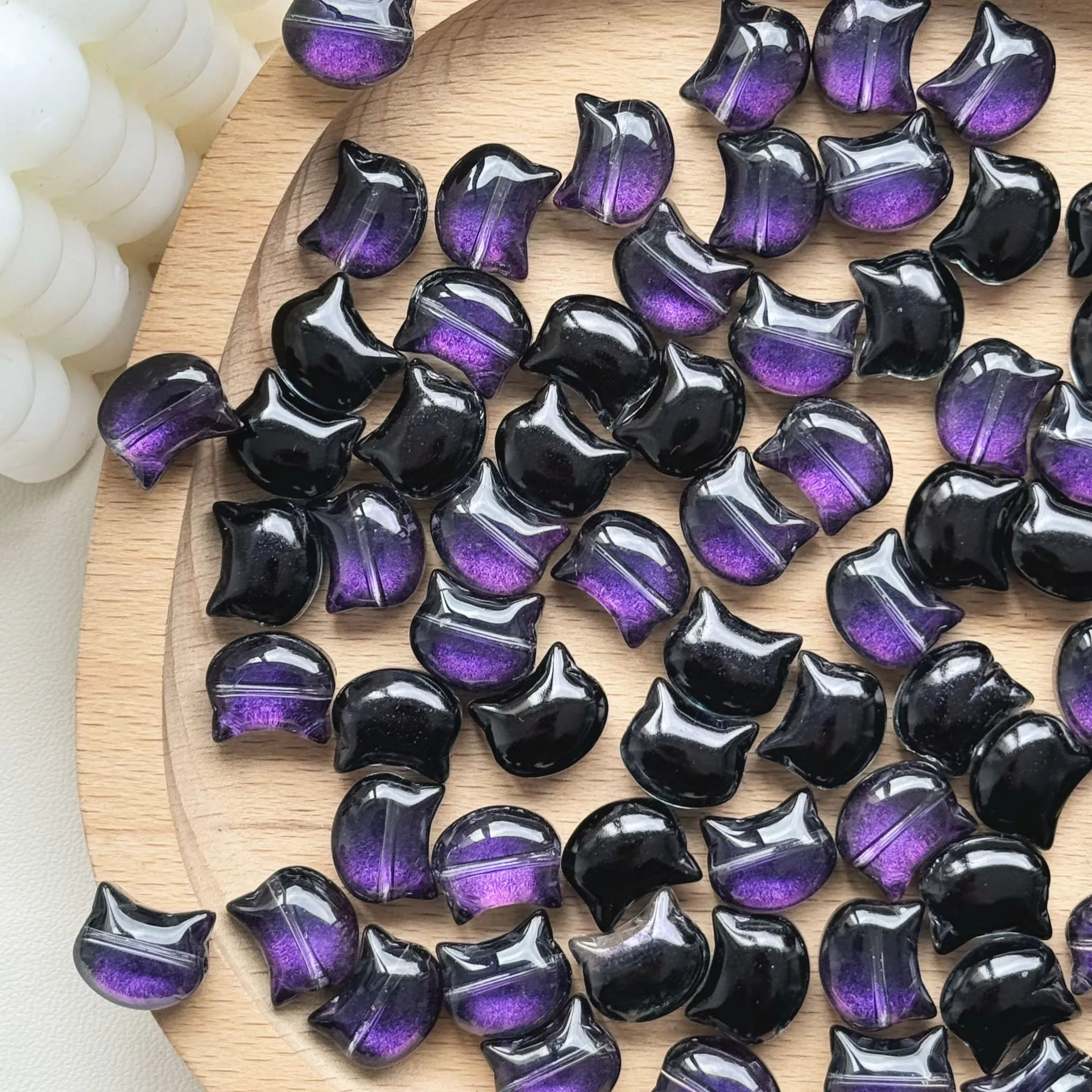 20Pcs 10x12MM Cute Cat Head Pendants Crystal Glass Loose Beads For DIY Jewelry Making Earings Necklace Supplier Bracelets Crafts