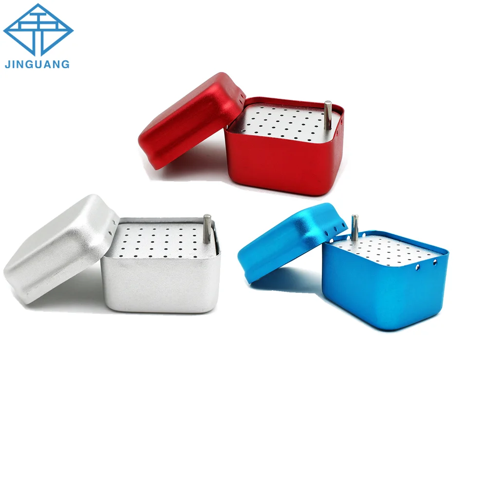 3pcs 30 Holes Aluminum Dental Disinfection Box Autoclave Sterilizer Case Use For High Speed Burs Dentist Lab Instrument