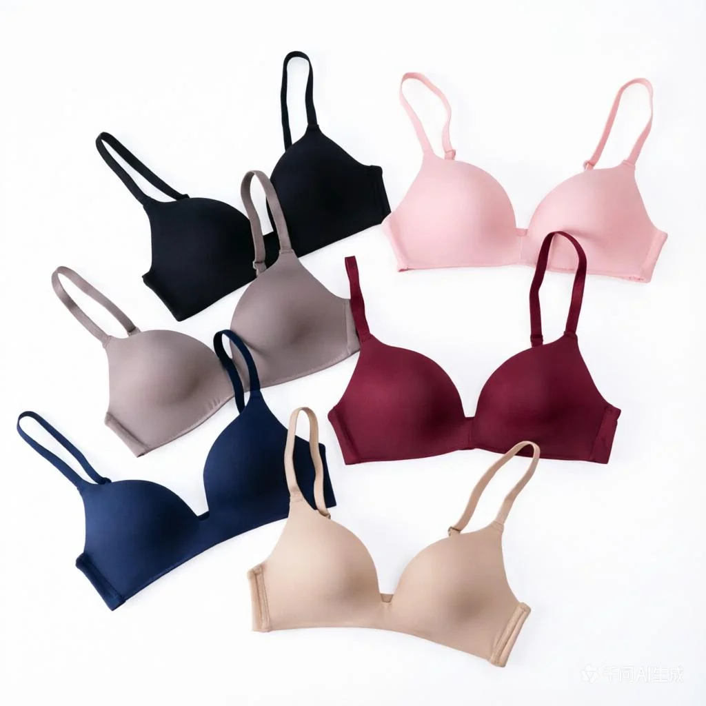 Adjustable shoulder straps Gathered Brassiere Thin No Steel Ring Bra Seamless Women's Underwear Smooth Triangular Cup Bra