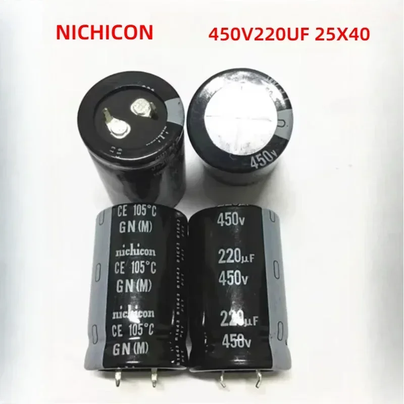 2 PCS/5 PCS Nichicon GN Série 450V220UF 25X40mm Snap-in PSU Capacitor Eletrolítico