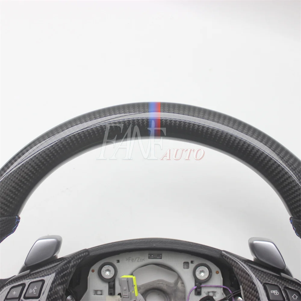 Replacement Real Carbon Fiber Steering Wheel with Leather for BMW E70 X5 M E71 X6 M 2009-2013