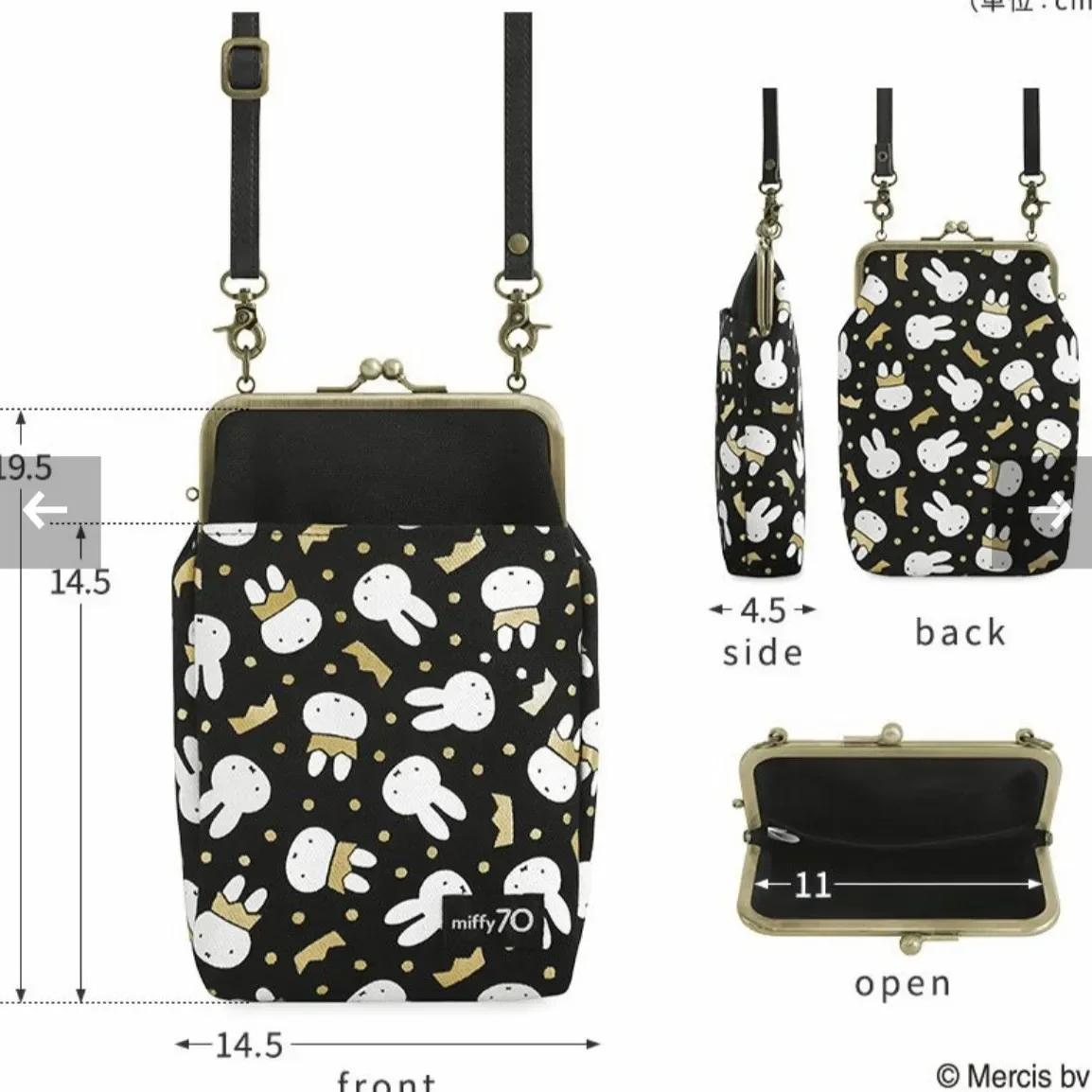 

Kawaii Miffy Limited Single Shoulder Crossbody Bag Mobile Phone Miscellaneous Storage Bag Girl Birthday Christmas Gift
