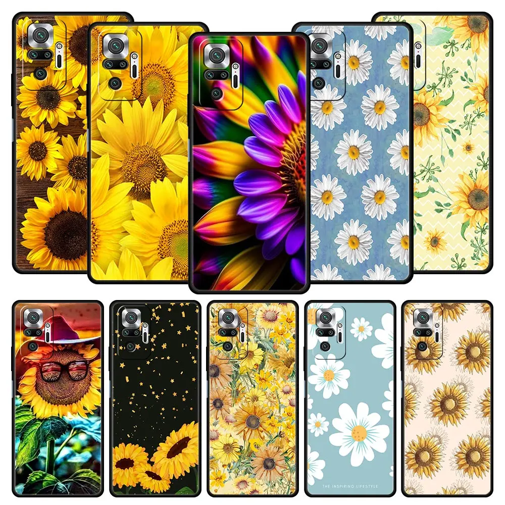 

Phone Case Cover for Redmi 14C 10C Note 15 14 13 12 10 11 Pro Plus K40 5G Soft TPU Fundas Shell Summer Sunflower Floral Flower