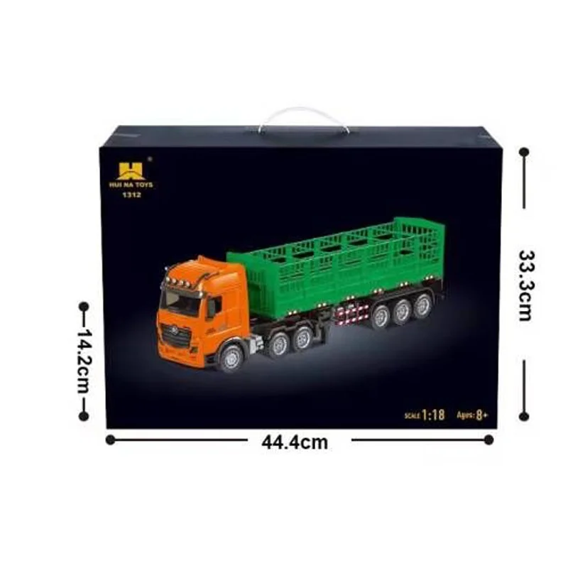 Hui Na Toys Launches New Product 1312, 9-Channel Genuine High Bar Trailer Simulation Engineering Vehicle, Remote Control Toy Car