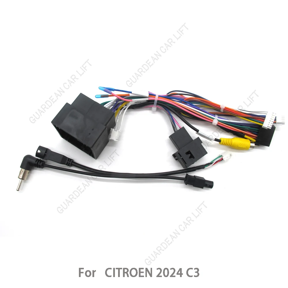 16Pin Car Radio Wiring Harness Adapter With CANBUS Decoder For Citroen C3 2017-2023 2DIN Head Unit Stereo Plug Android Navigatio