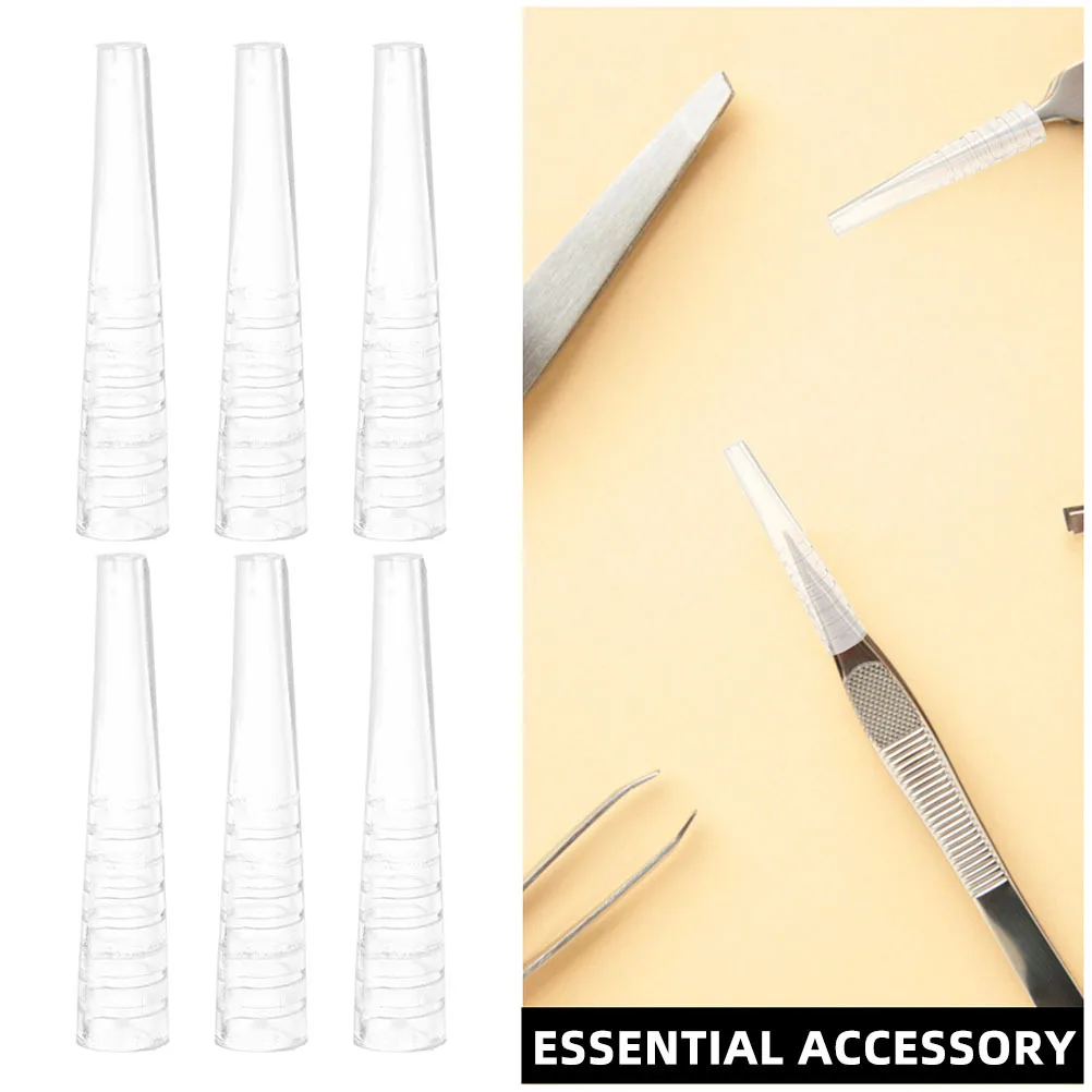 Capuchon de protection de pince à épiler en Silicone, 60 pièces, couvercles de pointe transparents, manchon de pincettes de greffage de cils