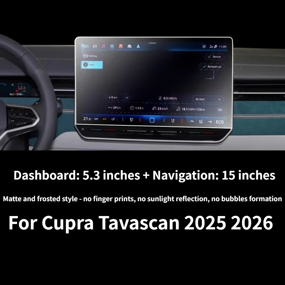 Matte Tempered Glass For Cupra Tavascan 2025 2026 2027 Protective Film LCD GPS Navigation Center Console Screen Car Accessories