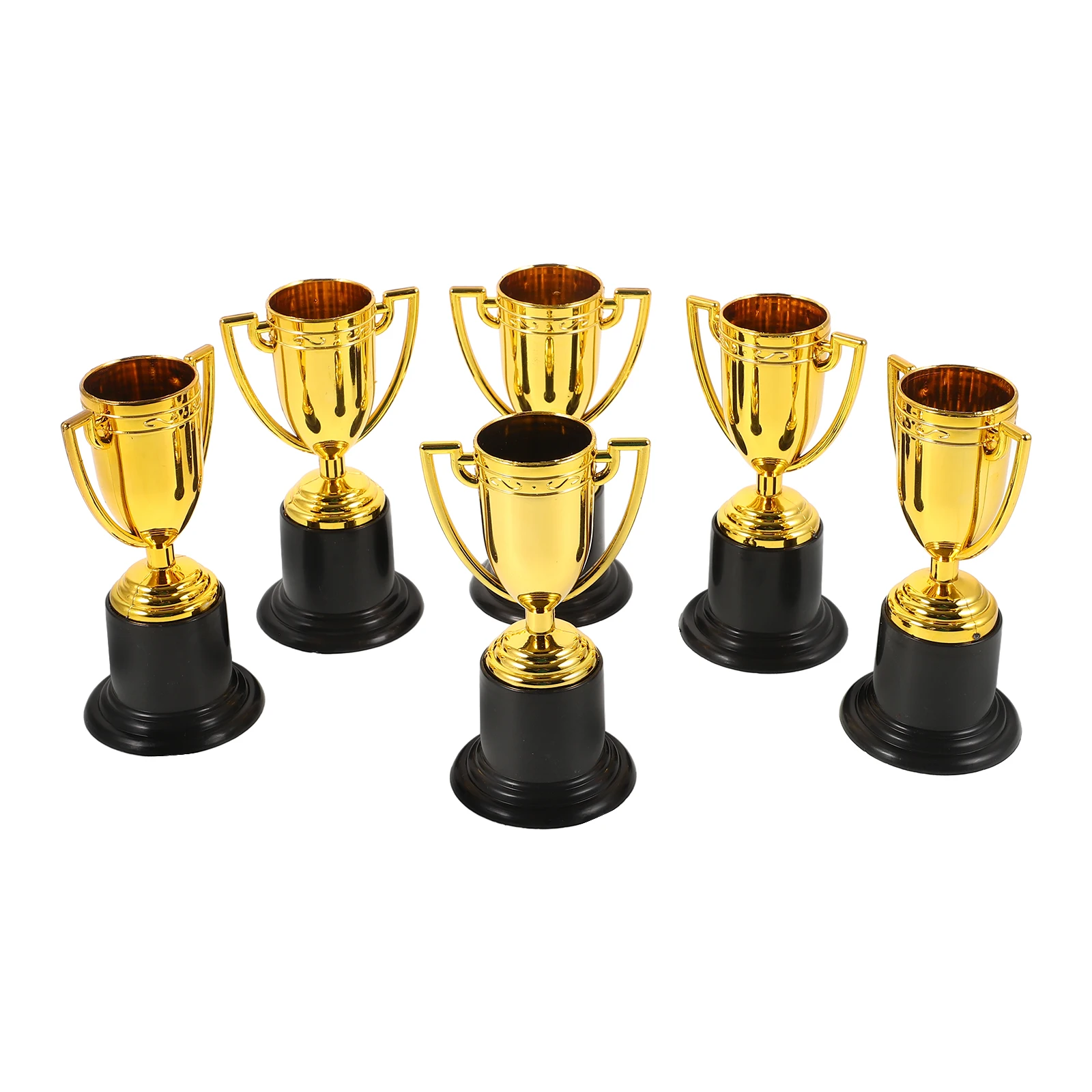 

6 Pcs Plastic Trophy Party Favor Award Cup Basketball Golden Long-lasting Student