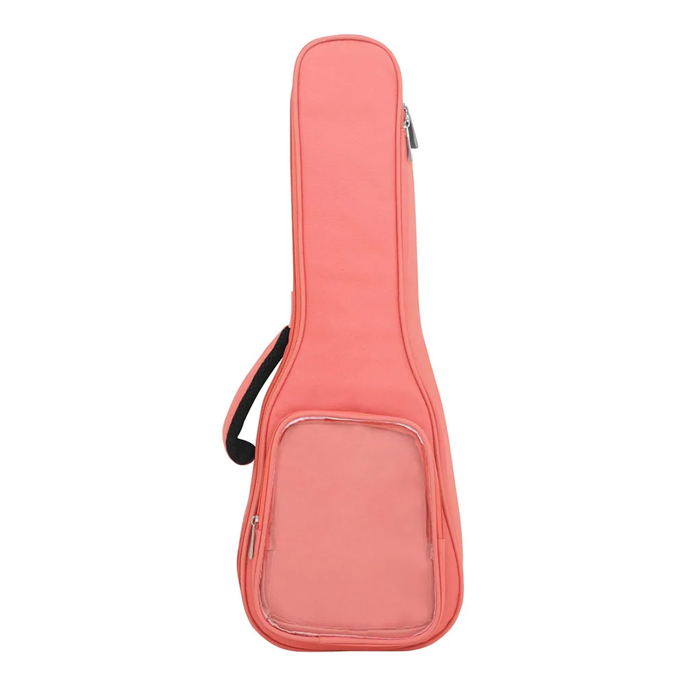 All Around Protection Oxford Cloth Ukulele Bag with Transparent Pocket Shoulder Backpack for 23 Inch Small Guitar