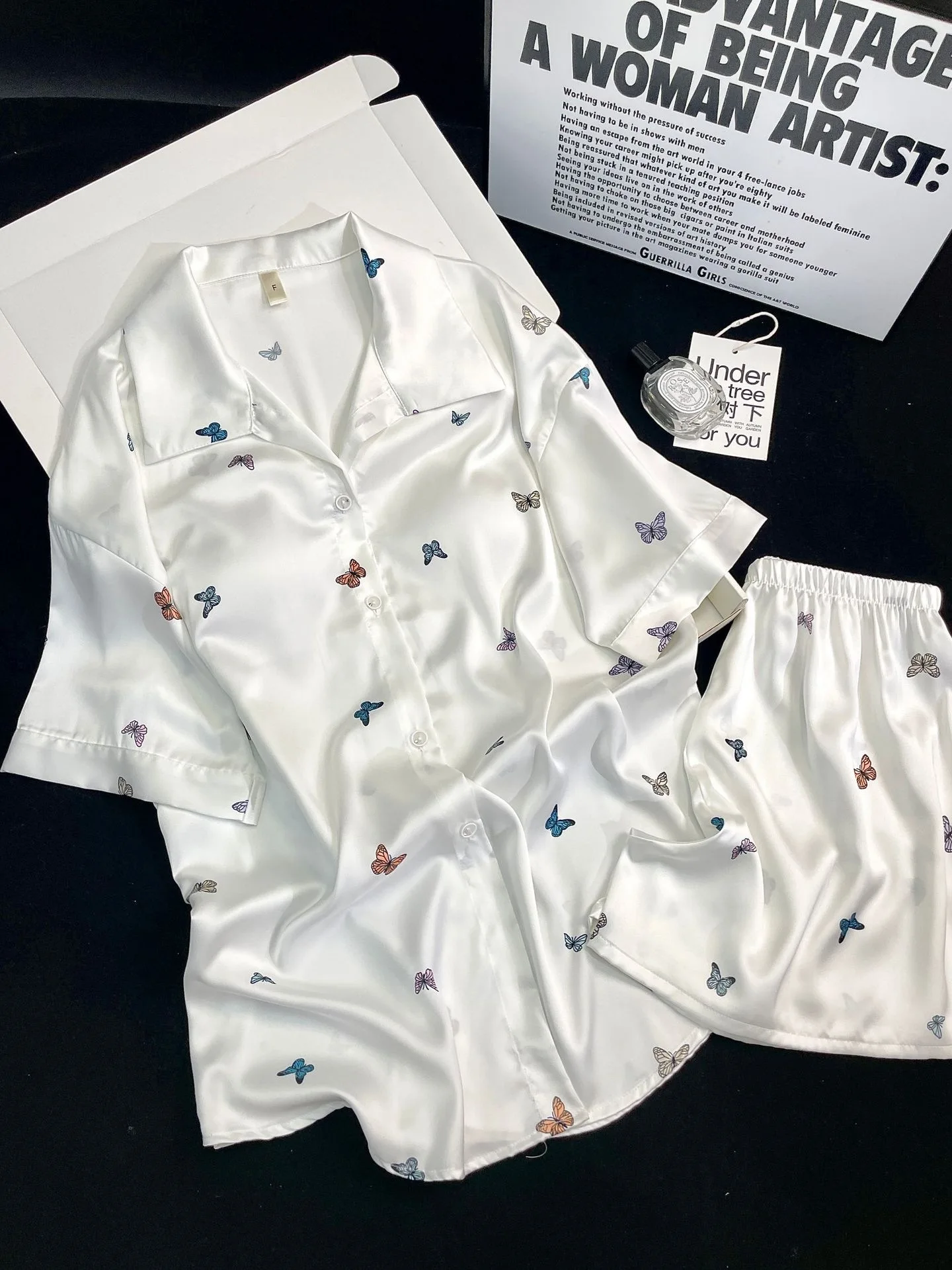 Female 2PCS Pajamas Set Short Sleeve Shorts Suits Bride Wedding Sleepwear Loungewear Loose Satin Homewear