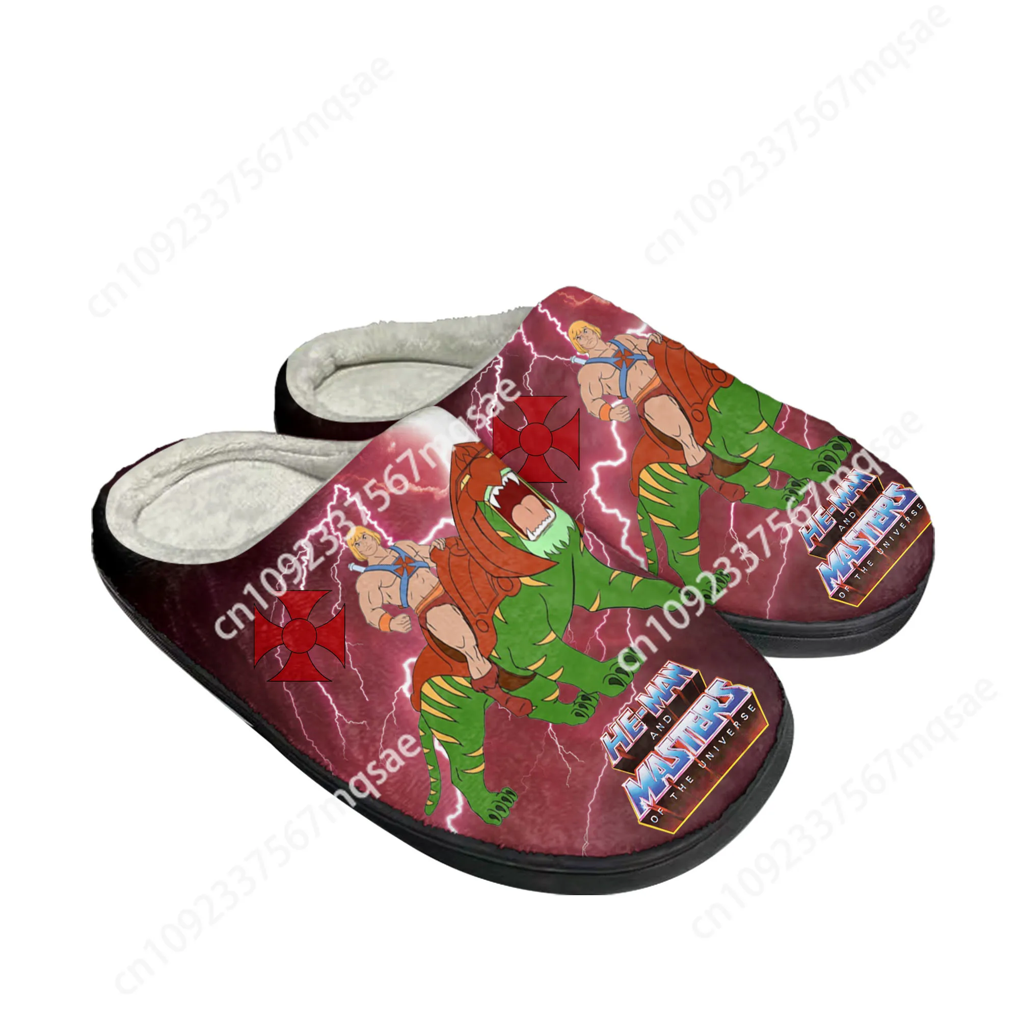 Anime He-Man Masters Of The Universe Home Cotton Custom Slippers Men Women Sandals Plush Casual Keep Warm Shoes Thermal Slipper