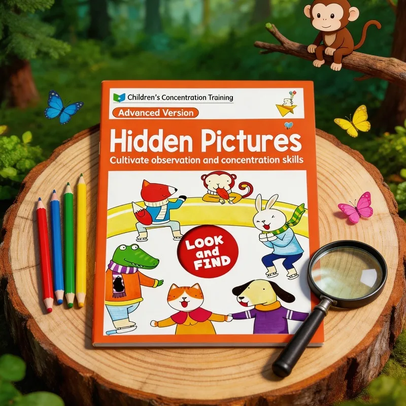 

Детская книга с играми на поиск: найди одинаковые предметы, найди скрытые вещи, интерактивная книга-игра.