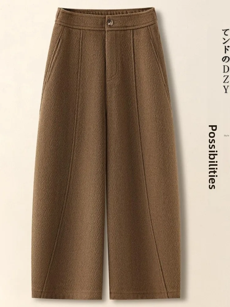 Spodnie damskie z wysokim stanem, luźne, z prostymi nogawkami, szerokie spodnie typu knife pants, spodnie do kolan, eleganckie, codzienne spodnie do pracy.