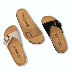 Women Cork Slipper Non-slip Casual Outside Slide Designer Shoes Big size 44 45 Women Sandals Flat with slides women