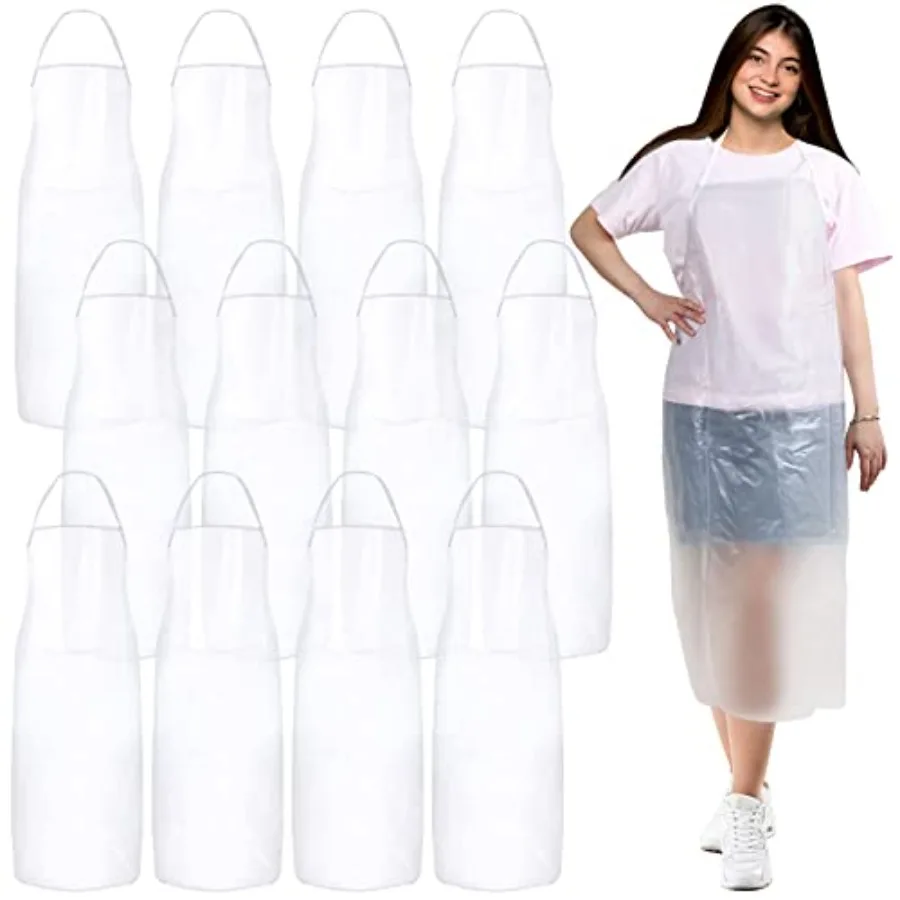 

JaGely Plastic Apron Waterproof, Unisex 43 x 27 Inch Heavy Duty PVC Apron for Dishwashing, Halloween, Kitchen