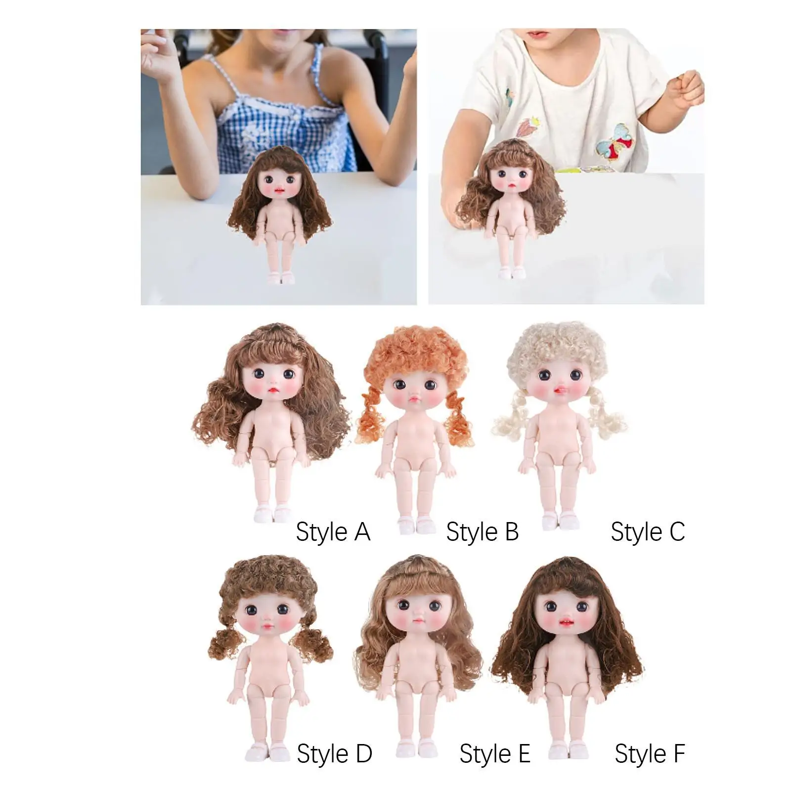 

21cm BJD Girl Doll Cute Flexible Joints Makeup Doll for Kids Gifts Birthday