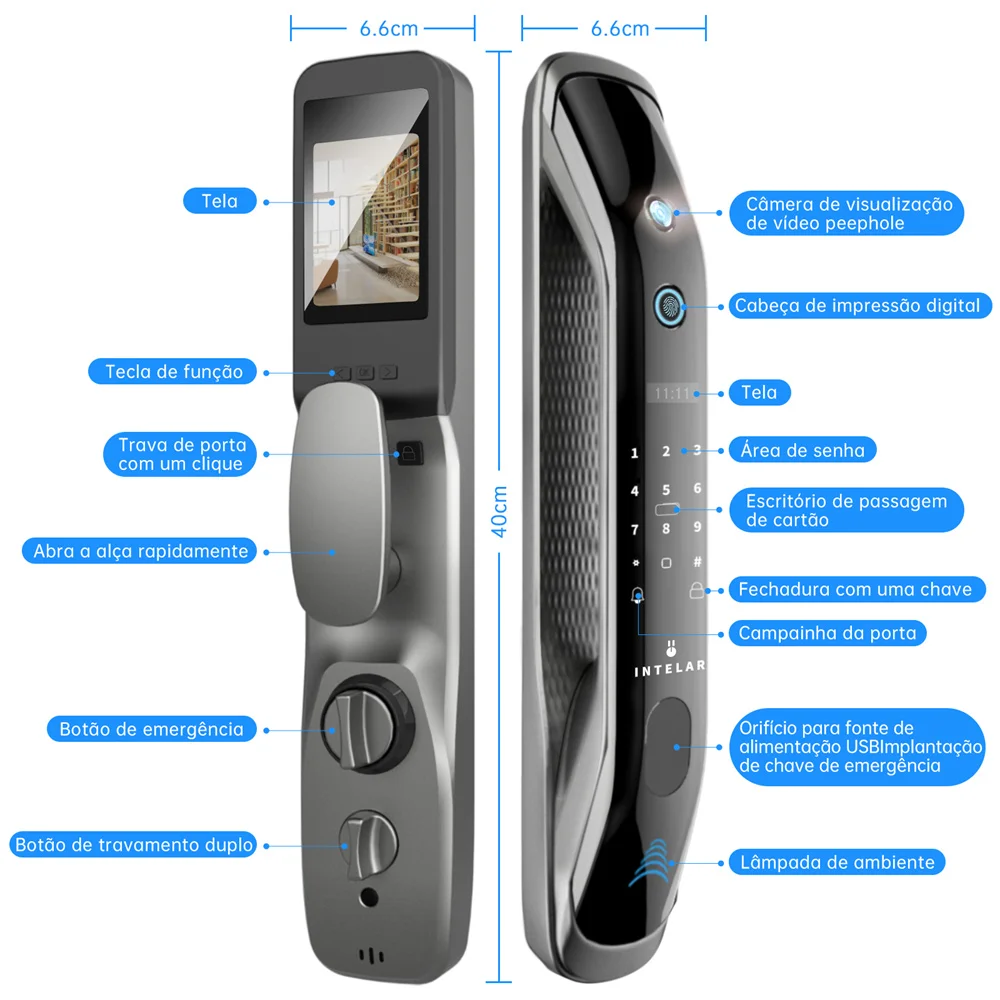 قفل باب إلكتروني بيومتري مع كاميرا عن بعد ، أقفال بصمة كلمة المرور ، فتح بطاقة IC ، تطبيق Tuya WiFi ، جديد #4