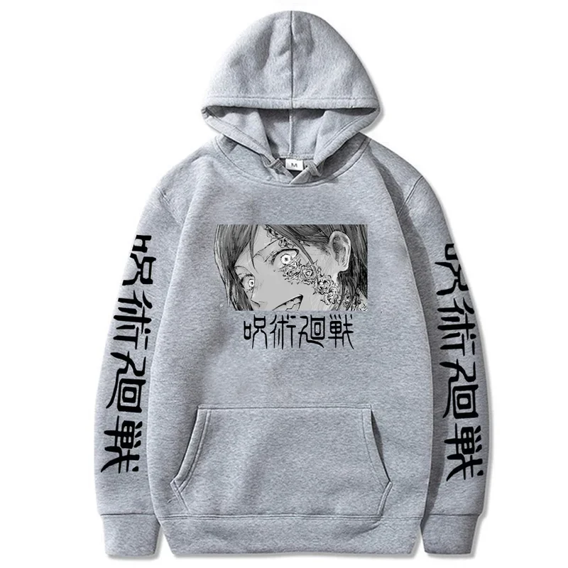 Fashion anime jujutsu Kaisen kugisaki Nohara hoodies cool cartoon black and white print Harajuku streetwear casual sweatshirts