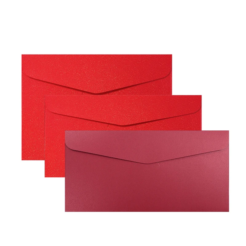 

20Pcs/Lot Pearl Paper Red Enveloppe Mariage Large Envelopes Wedding Invitation Packaging Greeting Card Gift Envelopes Stationery