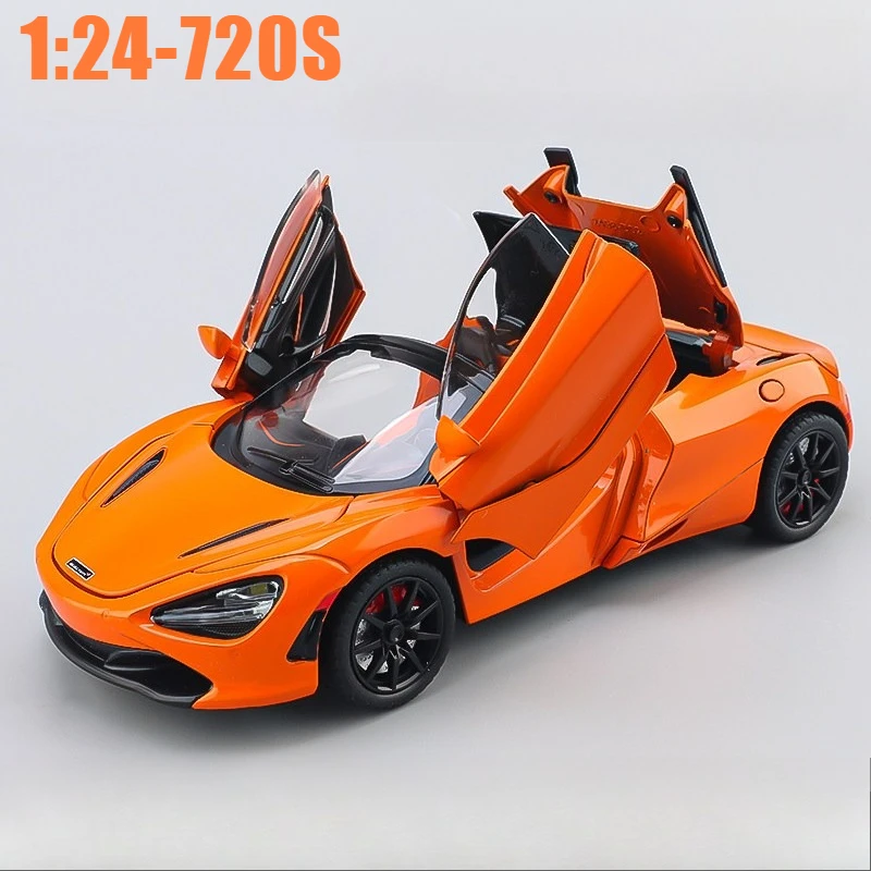 1:24 720S Legierung Sportwagen-Modell Druckguss Metall Klassisches Auto-Modell Hochdetailliert mit Sound und Licht Spielzeug Geschenk