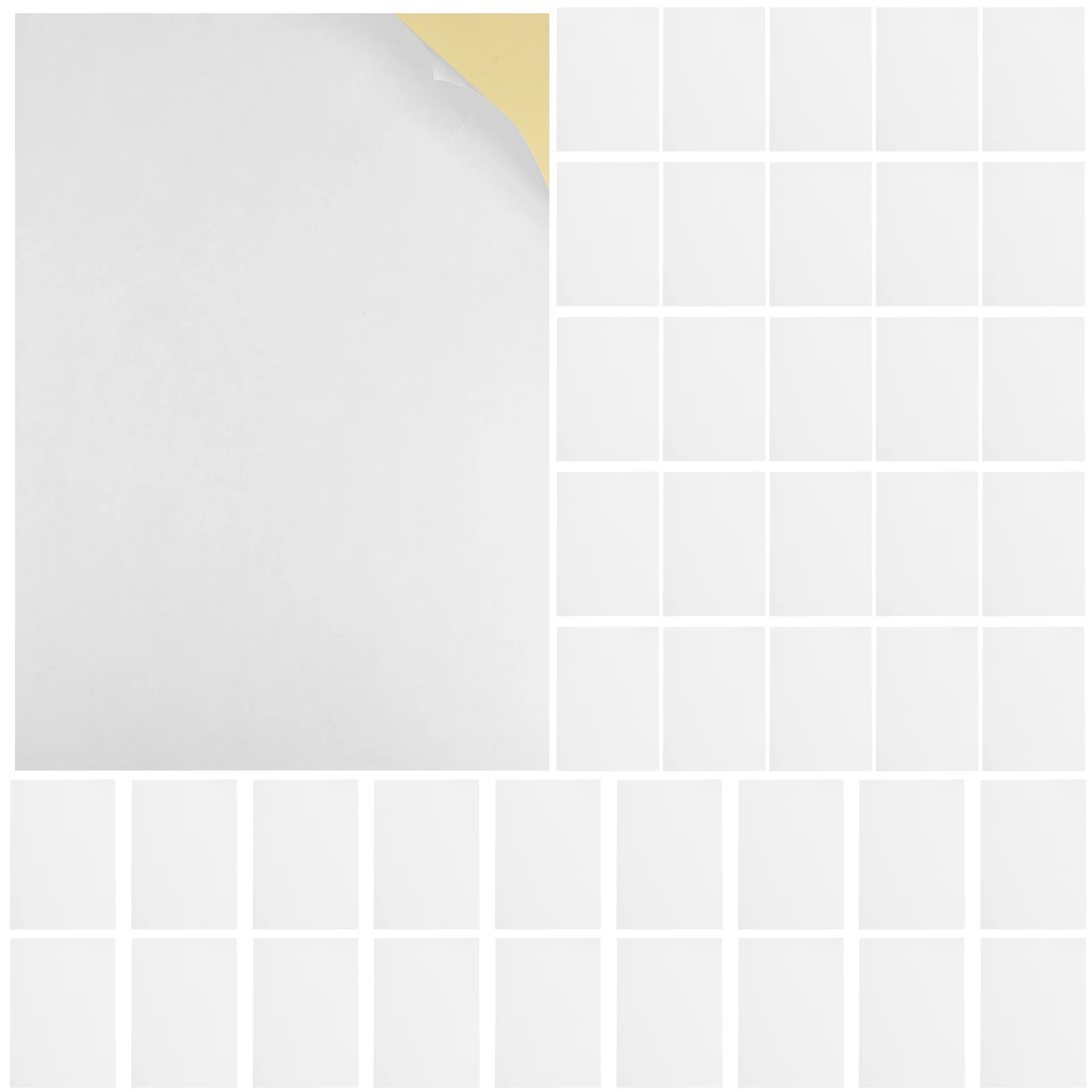 

100 Sheets A4 Blank Sticker Paper Adhesive Strong Sticky Clean No Stains Multi-Use Labels Sticker Sheet Paper