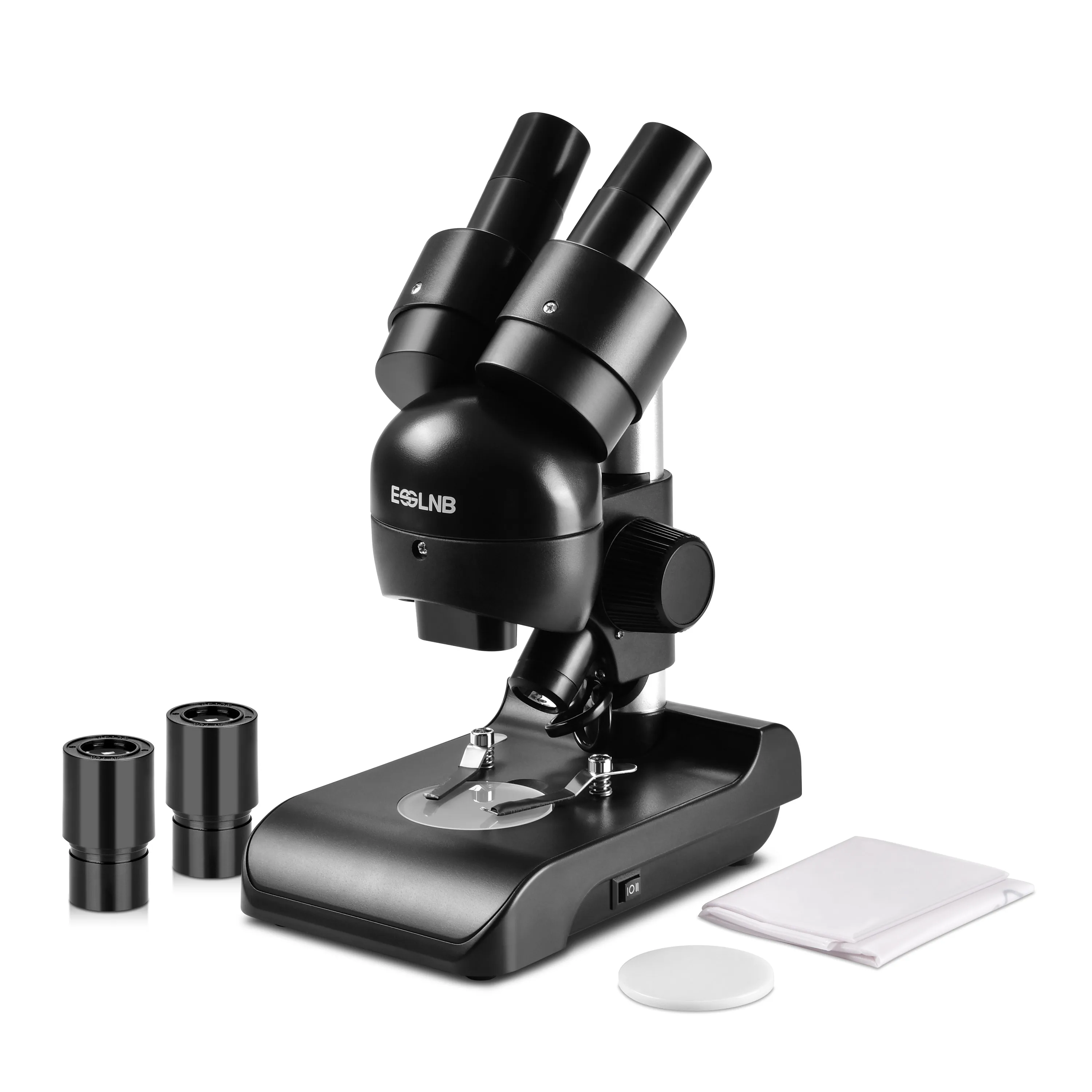 Protable HD Stereo Microscope 30X with Top & Bottom Illumination for Mineral Stamp Specimen Watching PCB Soldering Mobile Repair